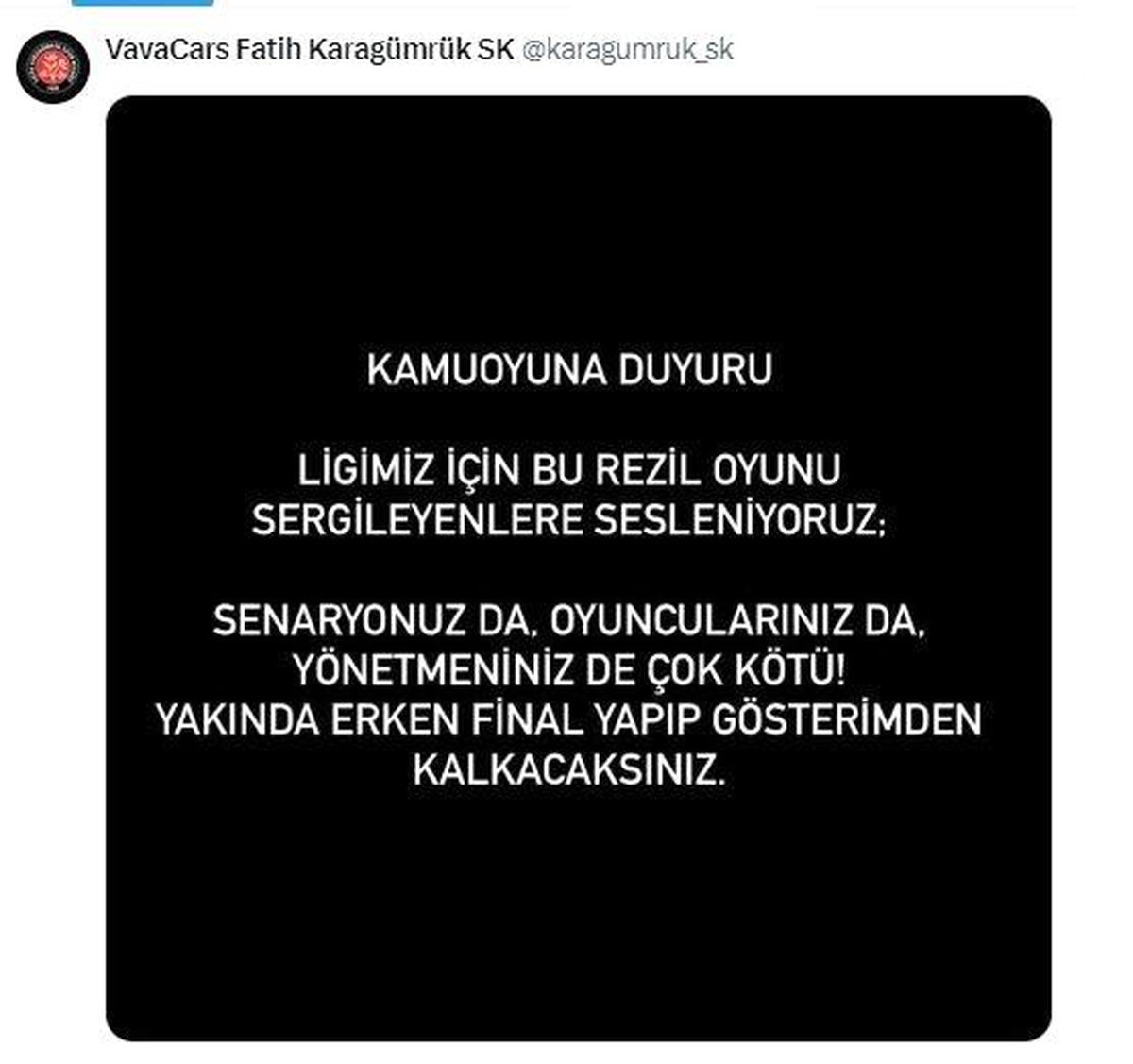 Fatih Karagümrük, Alanyaspor maçının hakemlerine tepki gösterdi