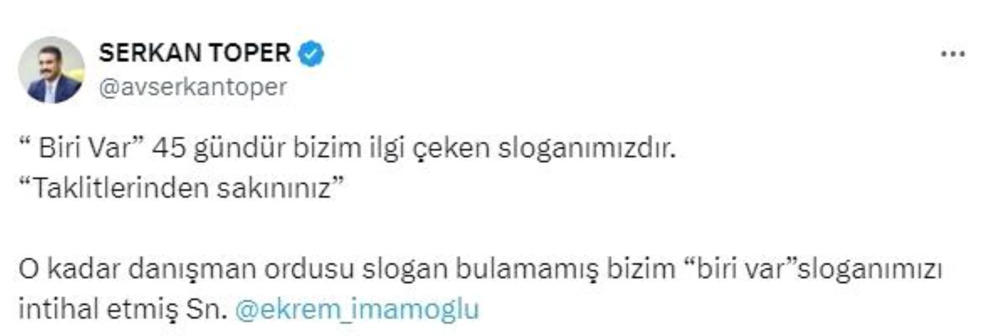 İmamoğlu\'nun seçim şarkısındaki slogan, Beşiktaş Belediye Başkan Adayı Toper\'in sloganı çıktı