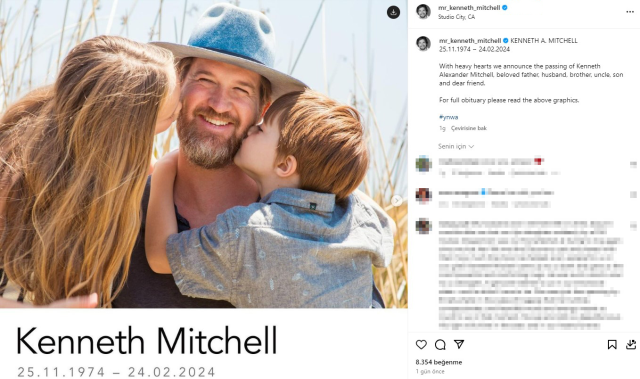 ALS hastalığıyla mücadele eden dünyaca ünlü oyuncu Kenneth Mitchell hayatını kaybetti