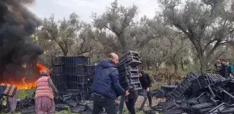 İznik'te Plastik Kasa Yangını Söndürüldü