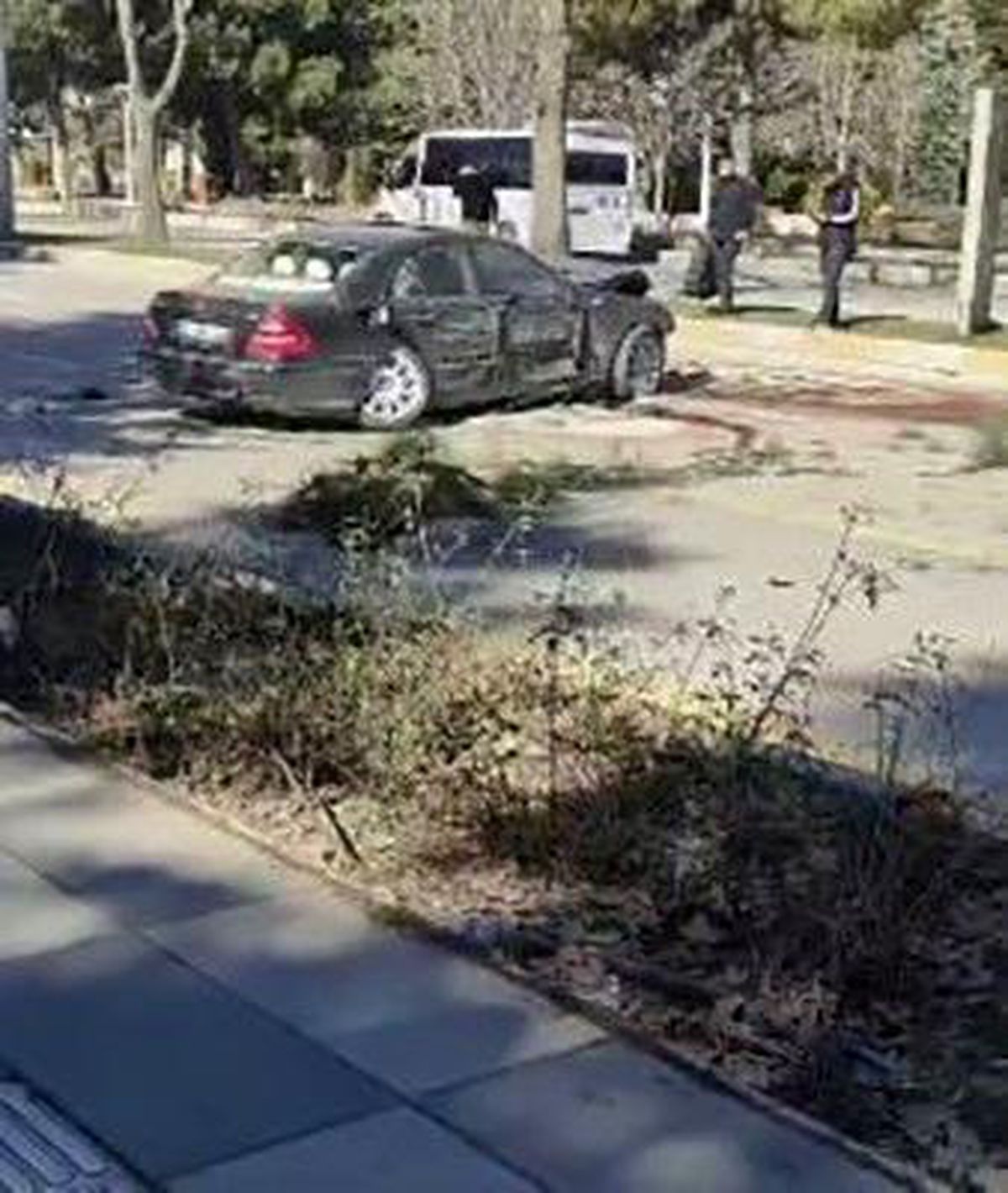 Elazığ\'da otomobil ağaçlara çarptı, sürücü yaralandı