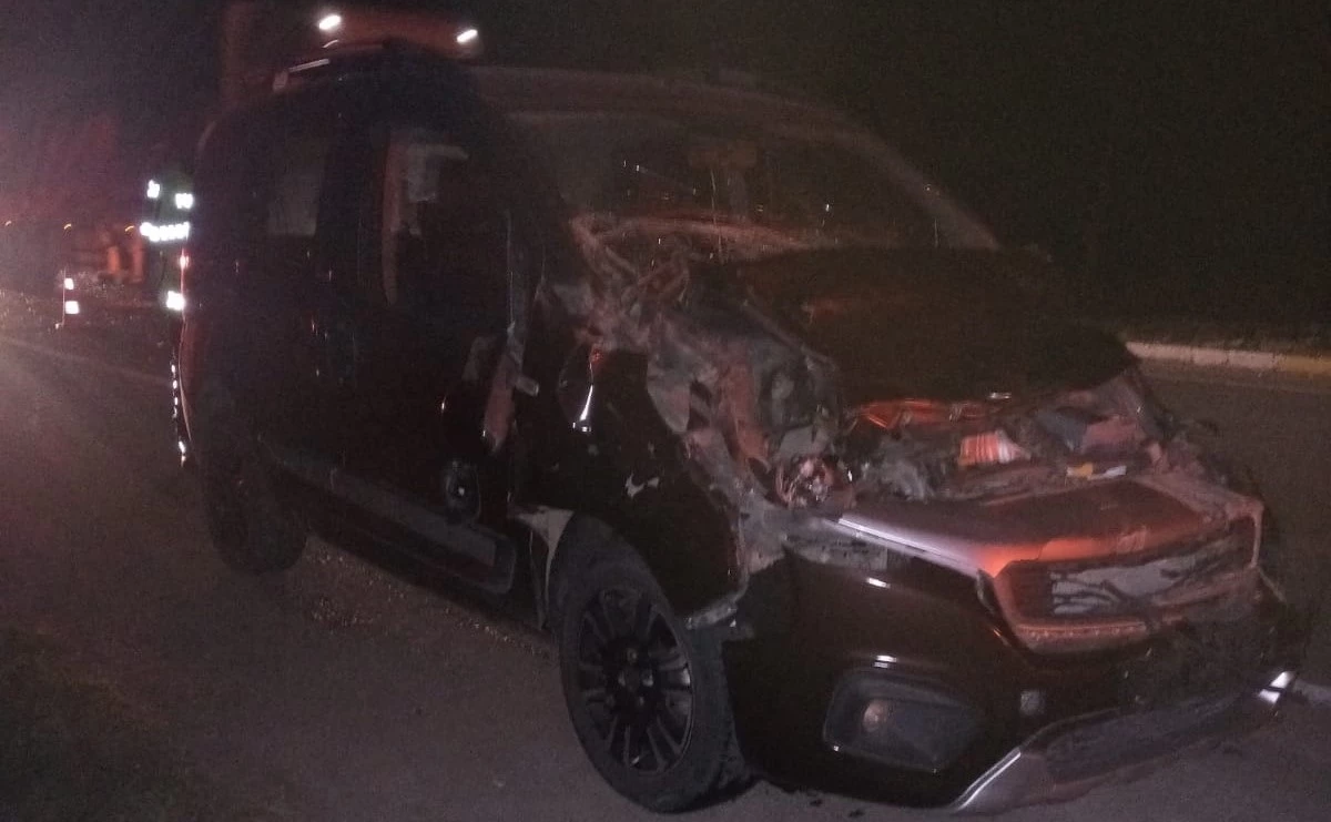 Şarkışla\'da Hafif Ticari Araç İneklere Çarptı: Sürücü Yaralandı