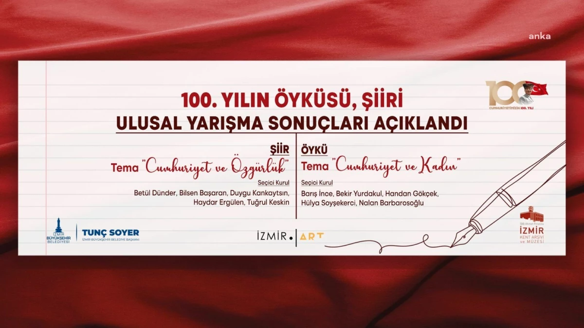 İzmir Büyükşehir Belediyesi\'nin düzenlediği öykü ve şiir yarışmasının sonuçları açıklandı