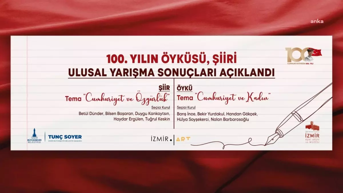 İzmir Büyükşehir Belediyesi\'nin düzenlediği öykü ve şiir yarışmasının sonuçları açıklandı