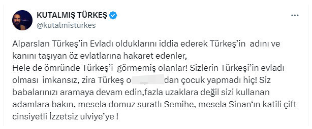 Alparslan Türkeş'in oğlu Kutalmış Türkeş'in hakaretlerine MHP ve Ülkü Ocakları'dan aynı sertlikte yanıt