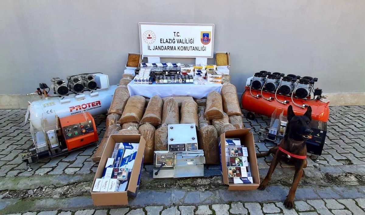 Elazığ\'da Kaçak Makaron ve Tütün Operasyonu: 46 Bin 779 Dolu Makaron ve 340 Kilo Tütün Ele Geçirildi