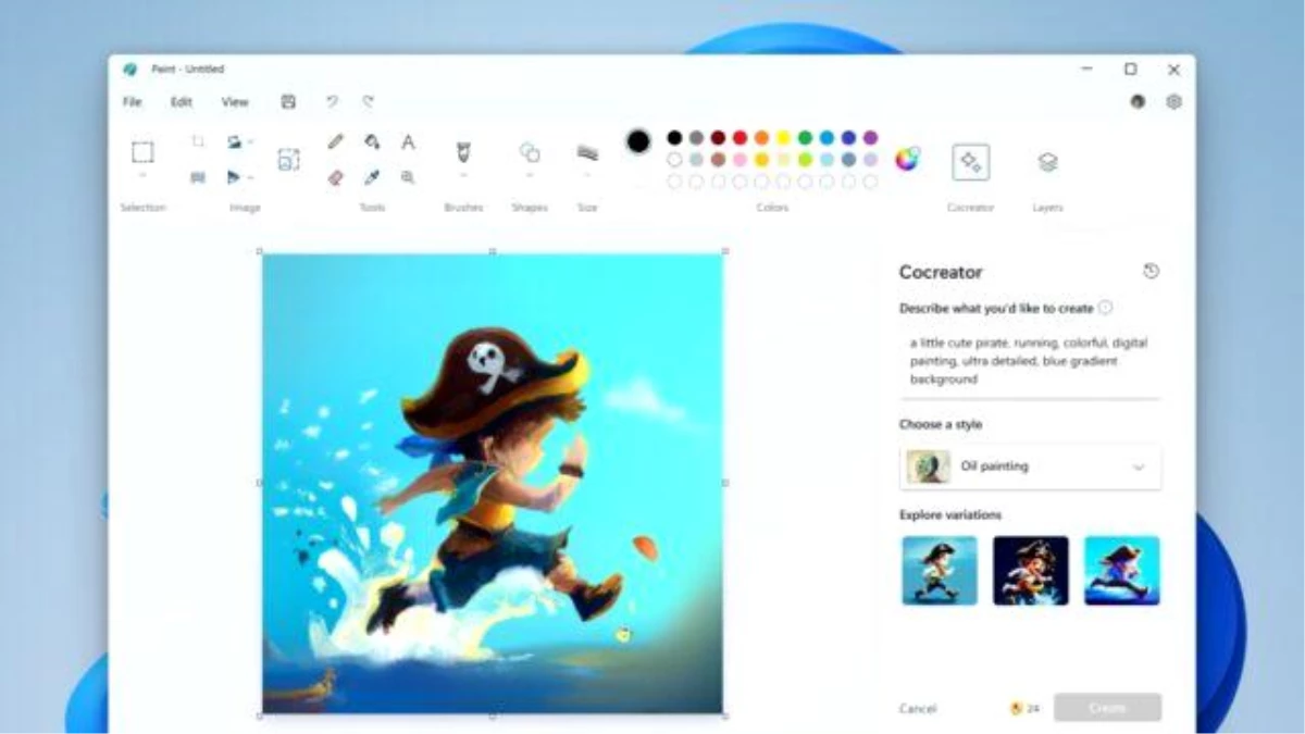 Microsoft, Paint için yeni görüntü oluşturma aracı üzerinde çalışıyor