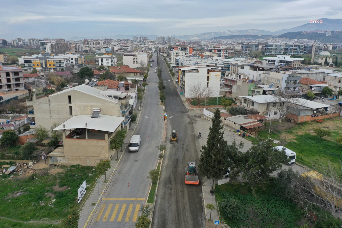 Aydın Büyükşehir Belediyesi, Tepecik Mahallesi\'nde yol yapım çalışmalarını sürdürüyor