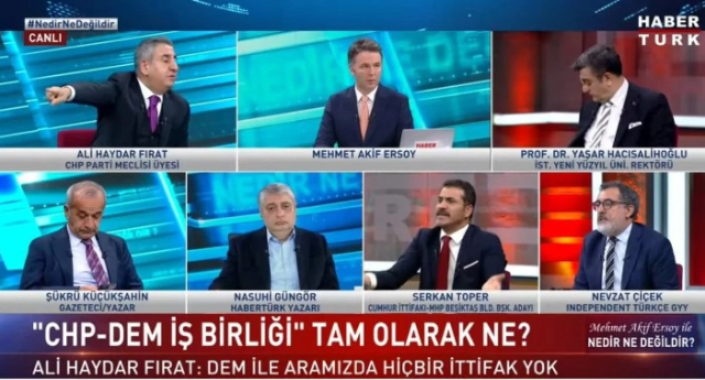 CHP'li Ali Haydar Fırat, 'CHP-DEM iş birliği tam olarak ne?' yazısına tepki gösterip yayını terk etti