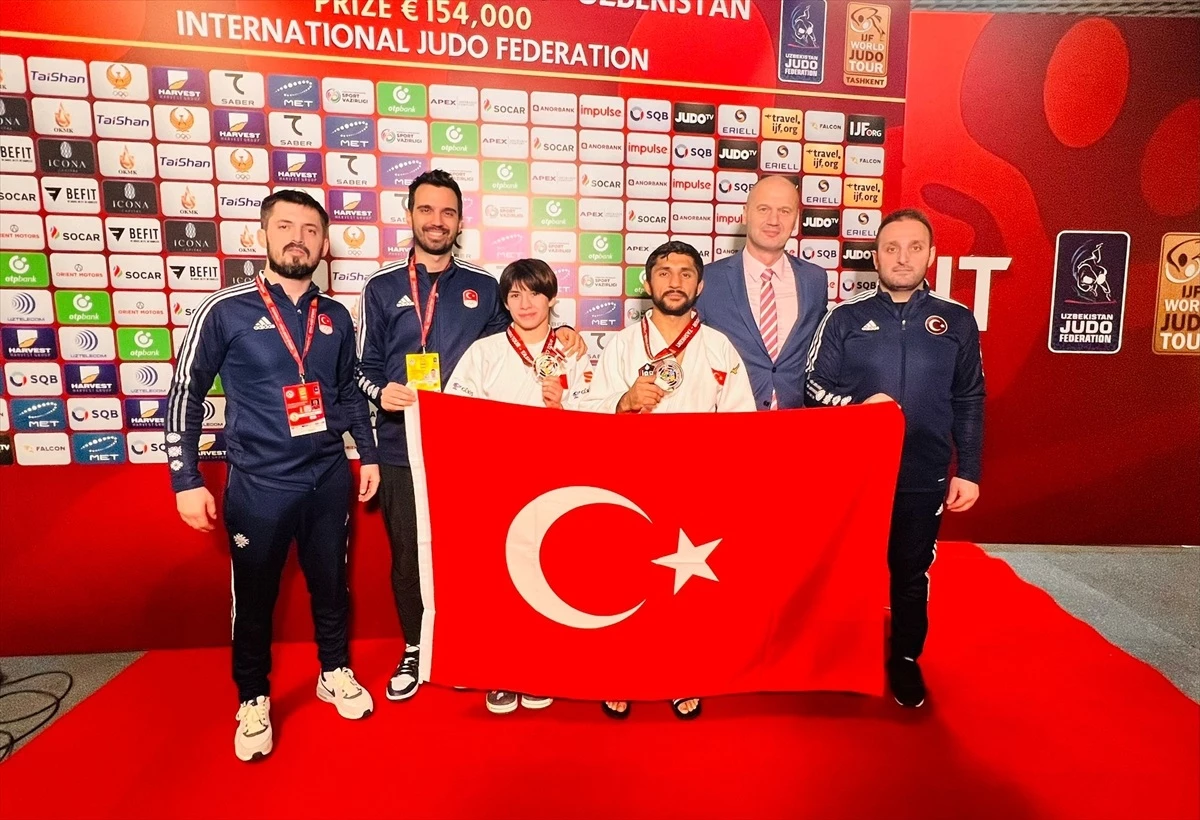 Milli judocular Tuğçe Beder ve Salih Yıldız Grand Slam Turnuvası\'nda bronz madalya kazandı