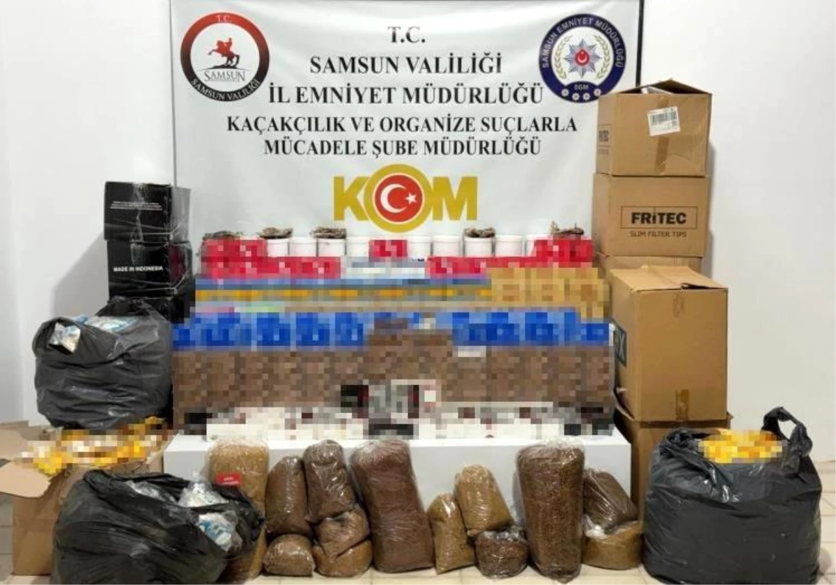 Samsun\'da KOM polisi tarafından kaçak tütün mamullerine yönelik operasyon düzenlendi