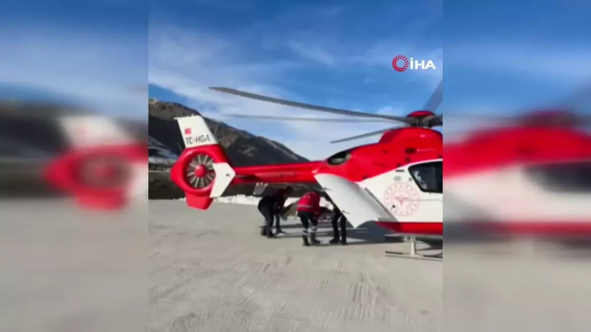 Van\'da ambulans helikopter hamile kadın için havalandı