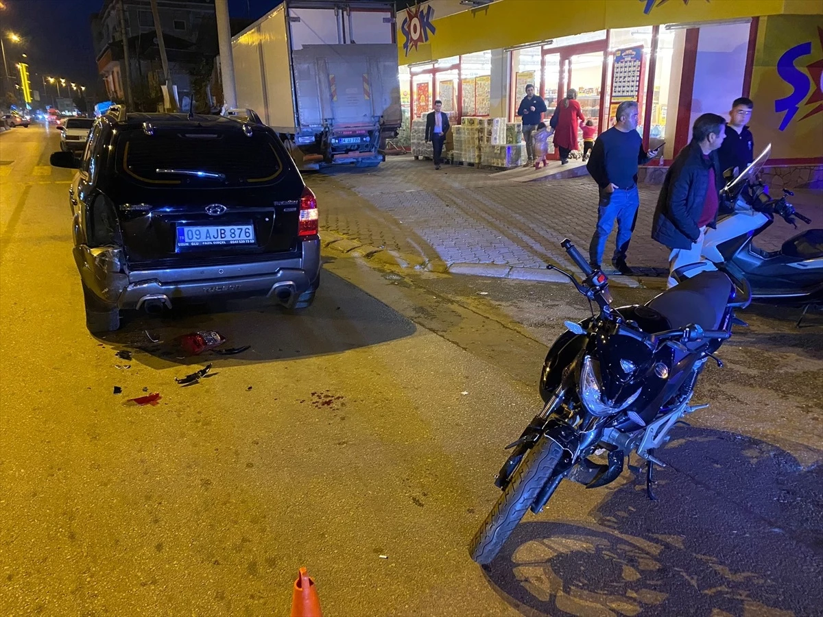 Nazilli\'de cipe çarpan motosikletin sürücüsü yaralandı