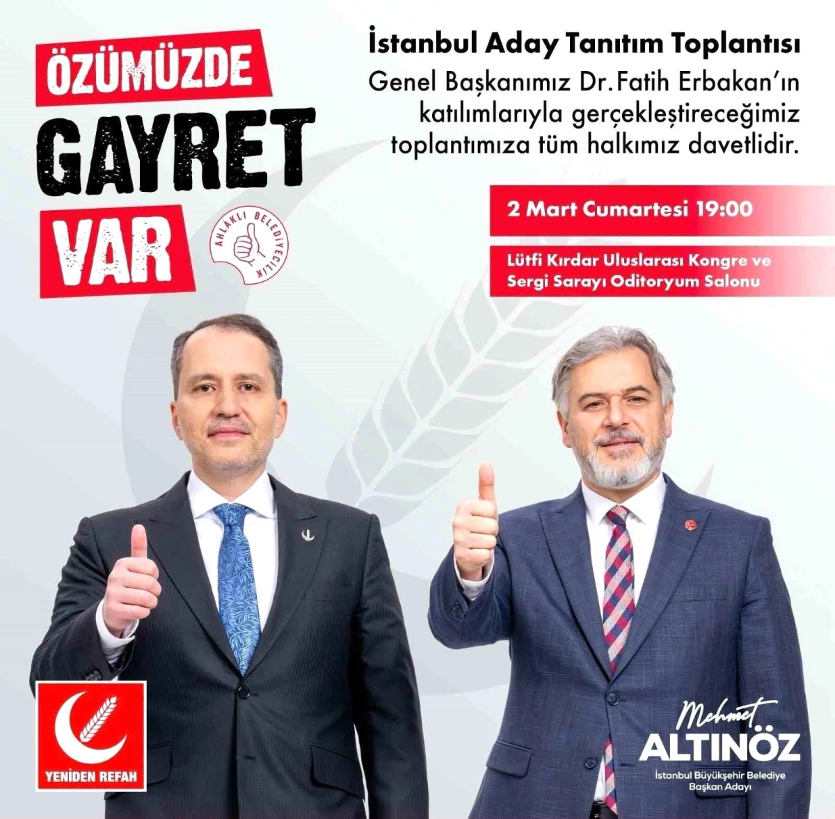 Yeniden Refah Partisi İstanbul Büyükşehir Belediye Başkan Adayı Mehmet Altınöz Projelerini Açıklıyor