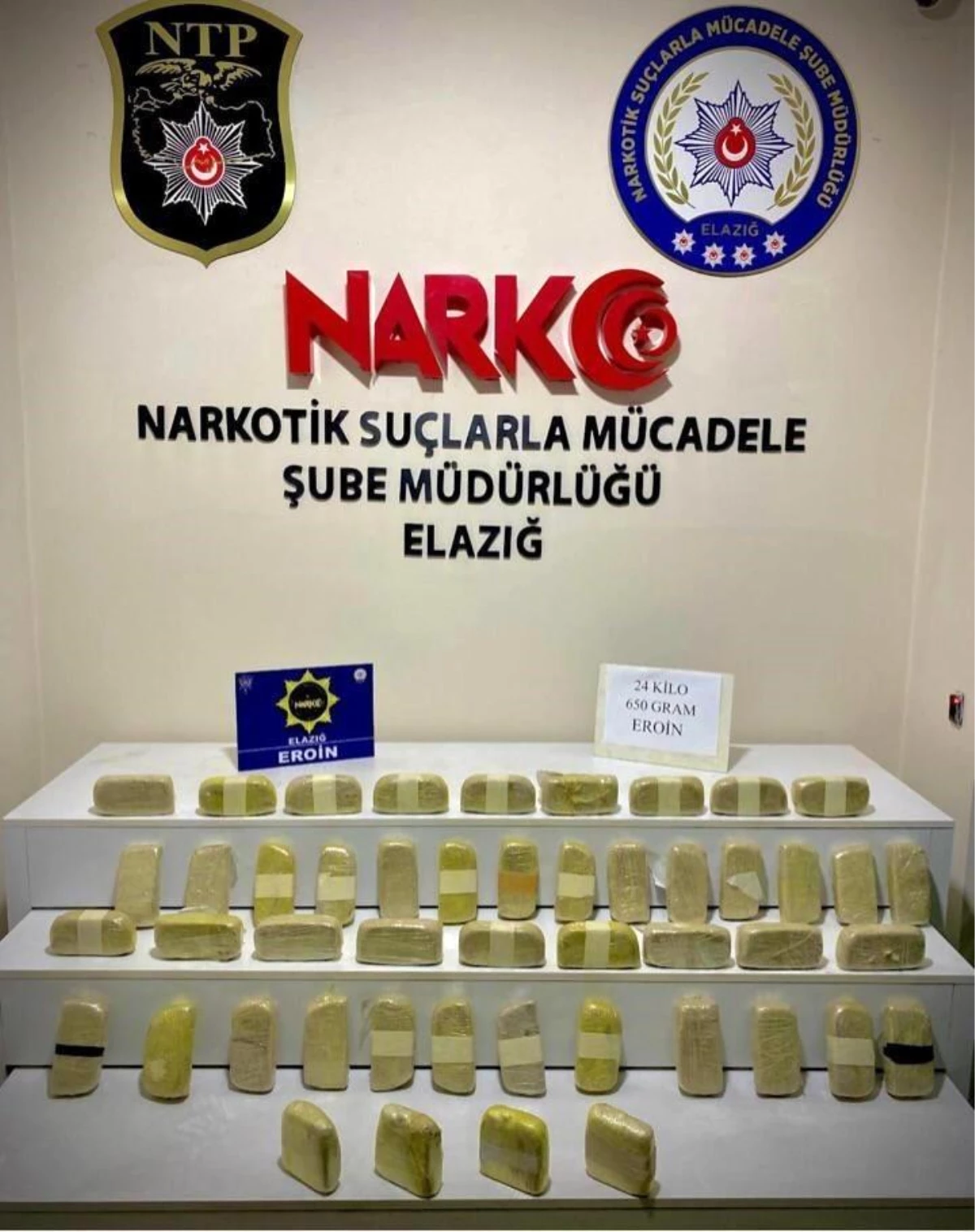 Elazığ\'da 24 kilo 650 gram eroin ele geçirildi, 4 şüpheli gözaltına alındı