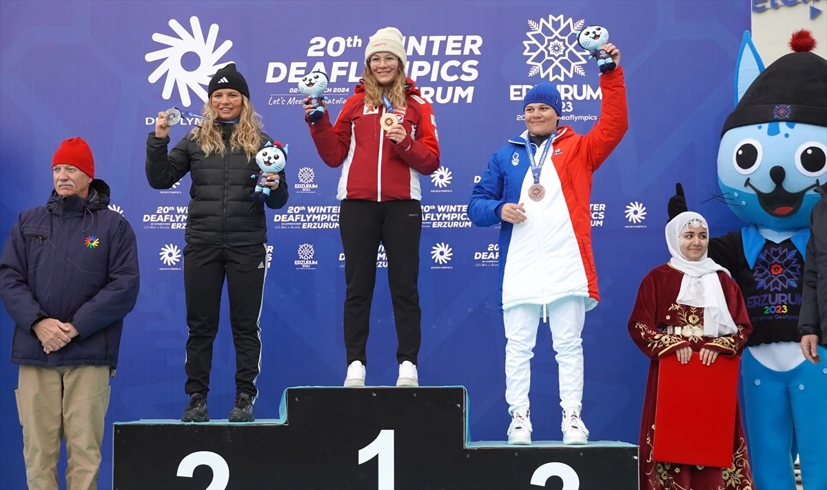 Erzurum\'da düzenlenen Deaflympics\'te snowboard paralel slalomda madalya alan sporcular belli oldu