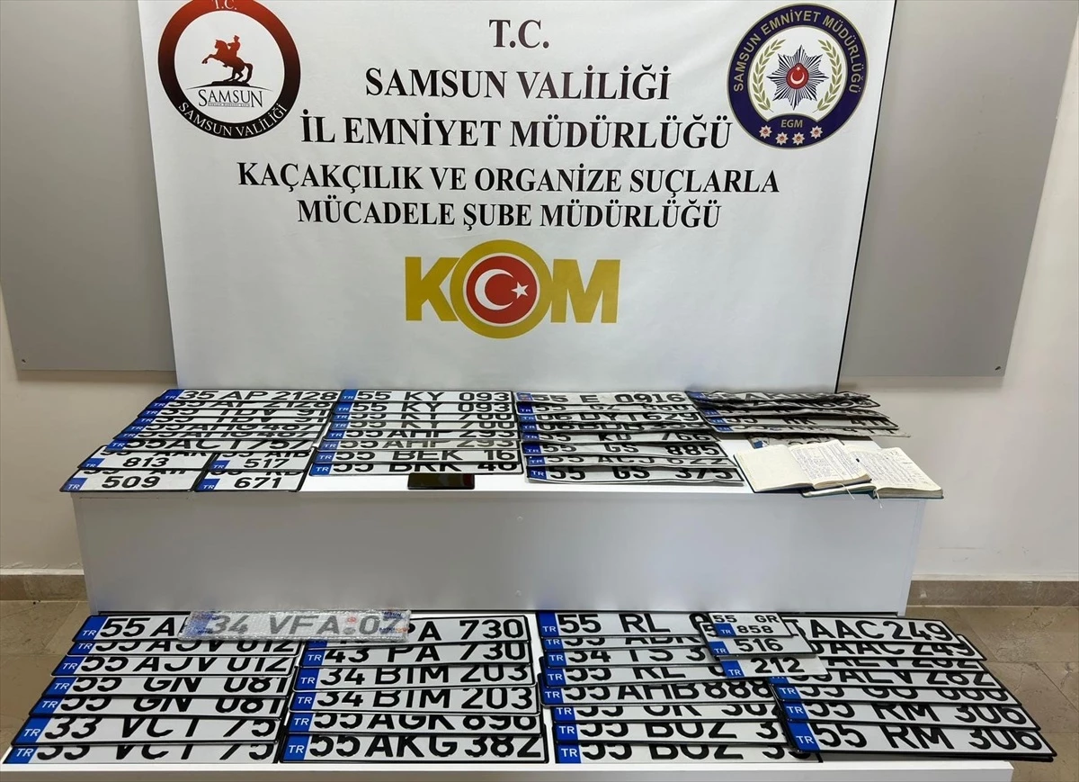 Samsun\'da sahte plaka imalatı yapan 5 kişi gözaltına alındı