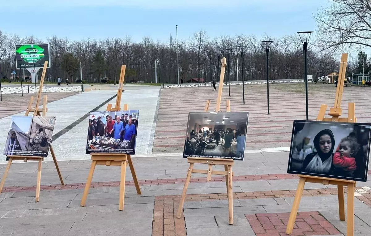 OMÜ Tıp Fakültesi öğrencileri Filistin\'deki insanlık dramına dikkat çekmek için fotoğraf sergisi düzenledi