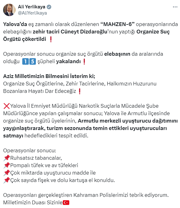 Cüneyt Dizdaroğlu'nun elebaşılığını yaptığı suç örgütü çökertildi! Operasyonda 15 şüpheli yakalandı
