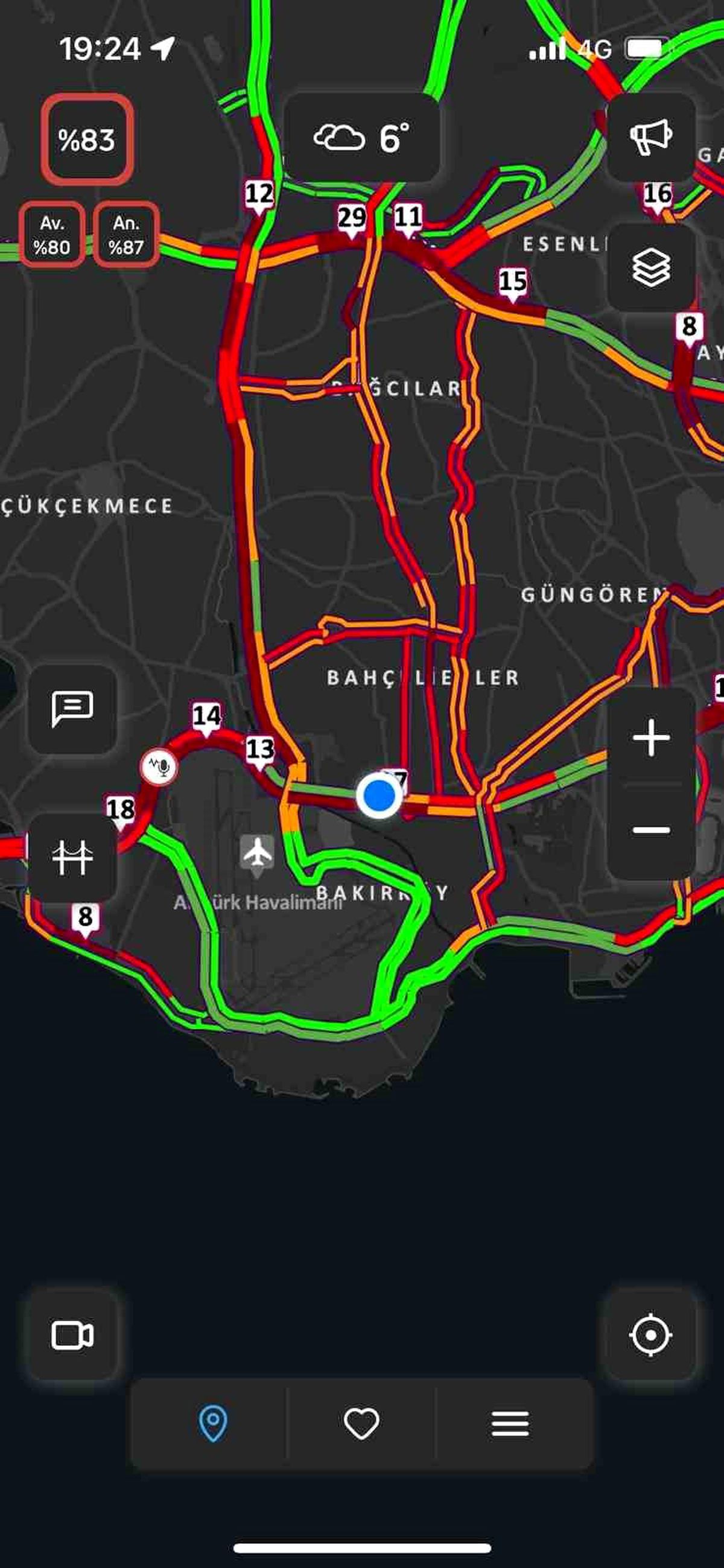 İstanbul\'da Trafik Yoğunluğu Yüzde 83\'e Ulaştı