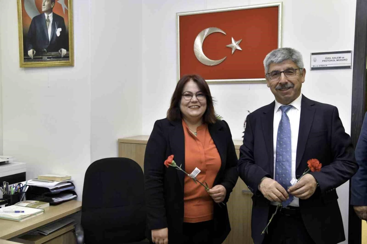 MSKÜ Rektörü Prof. Dr. Turhan Kaçar, kadın çalışanları ziyaret etti
