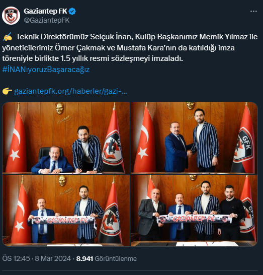 Sumudica'nın yeri çabuk doldu! Selçuk İnan, Gaziantep FK'nın yeni teknik direktörü oldu