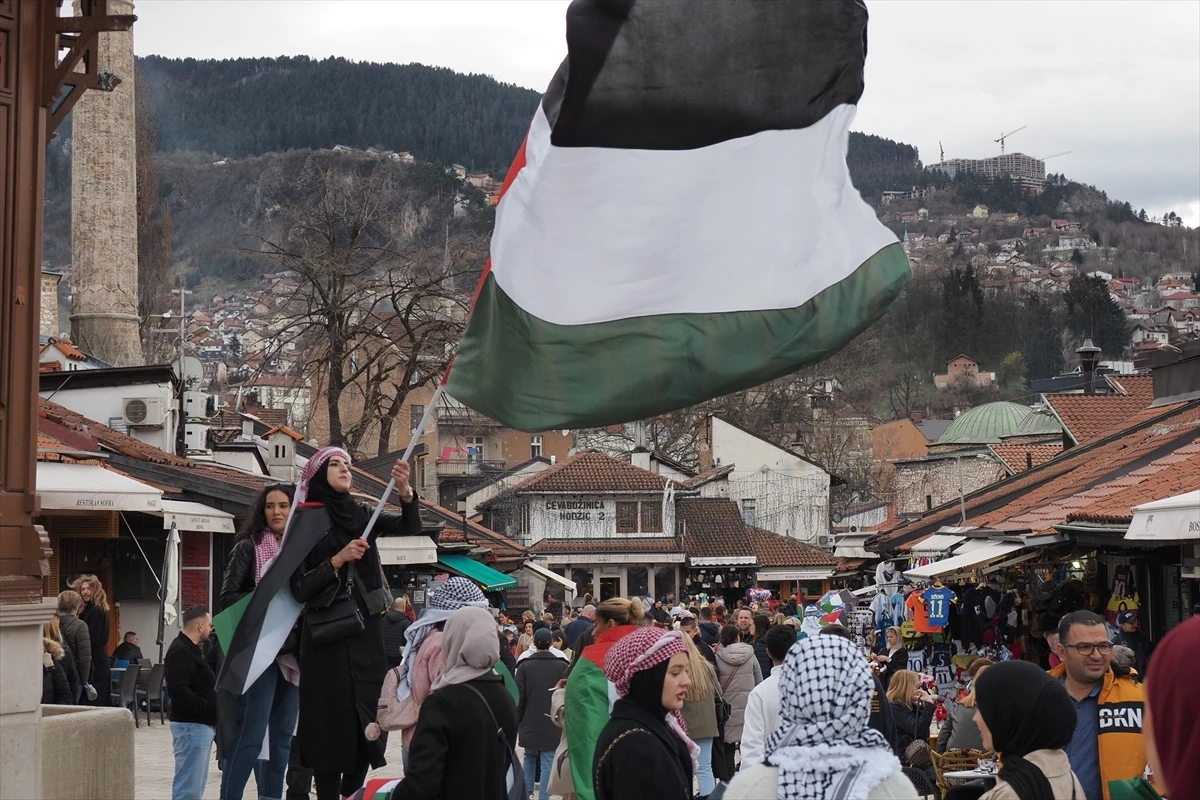 Saraybosna\'da İsrail\'in Gazze saldırıları protesto edildi