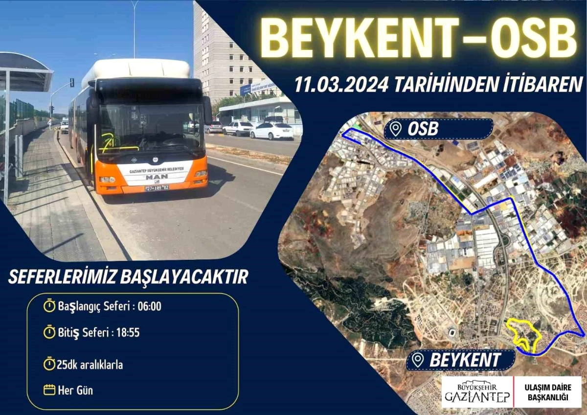 Gaziantep\'te yeni otobüs hatlarıyla OSB\'ye toplu taşıma bağlantısı sağlanacak