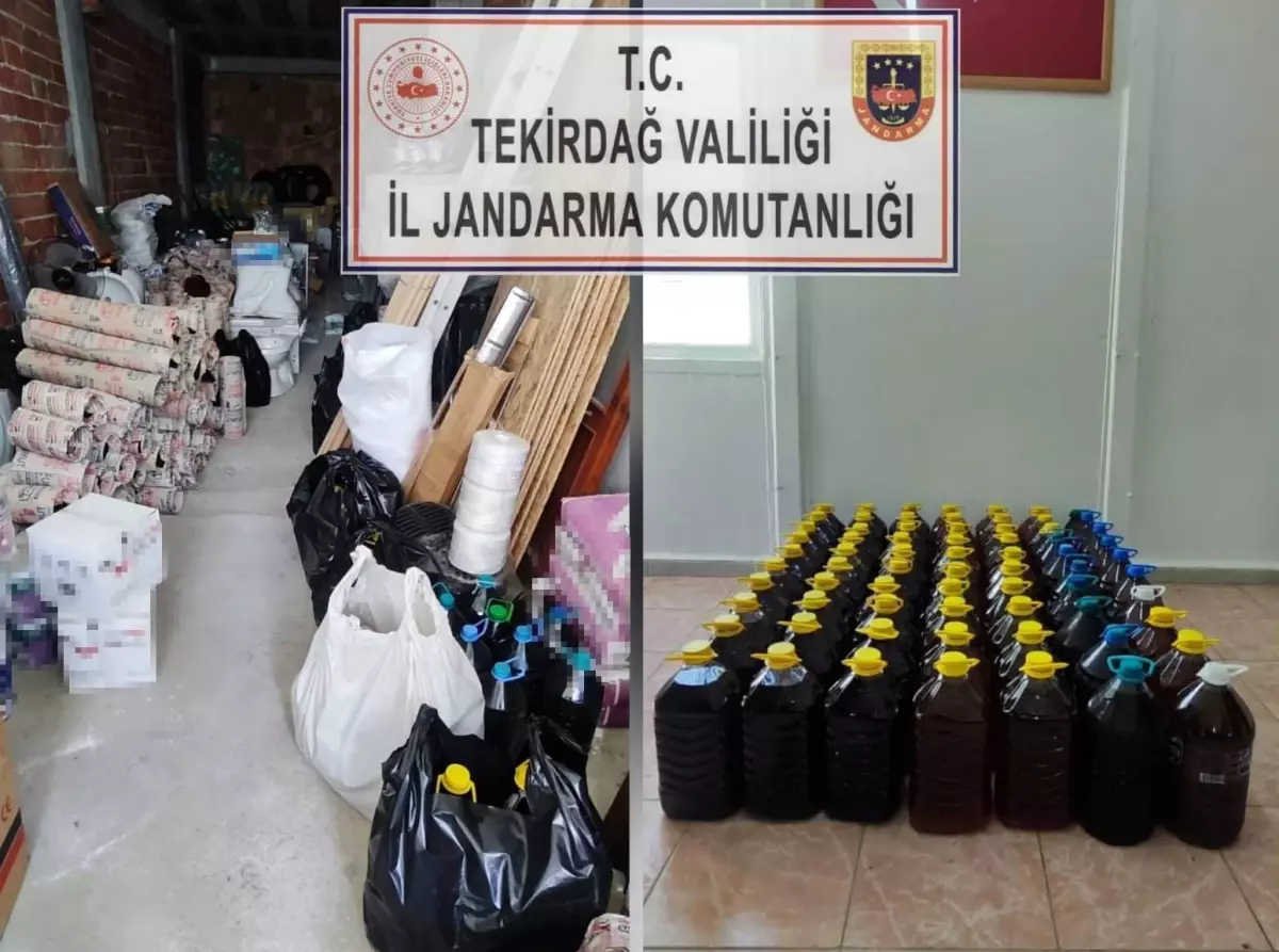 Tekirdağ\'da Kaçak İçki Operasyonunda Bin 600 Litre Etil ve Kaçak Alkol Ele Geçirildi