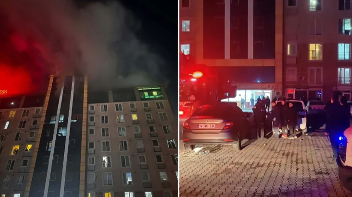 Esenyurt\'ta 11 katlı rezidansta yangın; mahsur kalan 40 kişiyi itfaiye tahliye etti