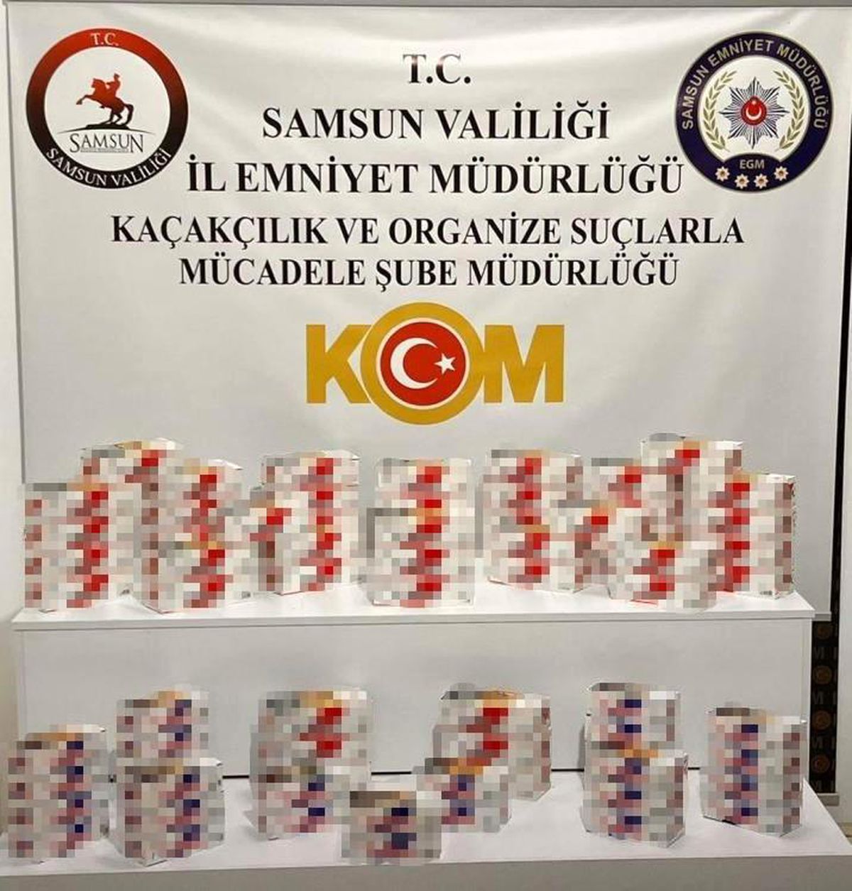 Samsun\'da 15 bin 400 adet sahte bandrollü makaron ele geçirildi