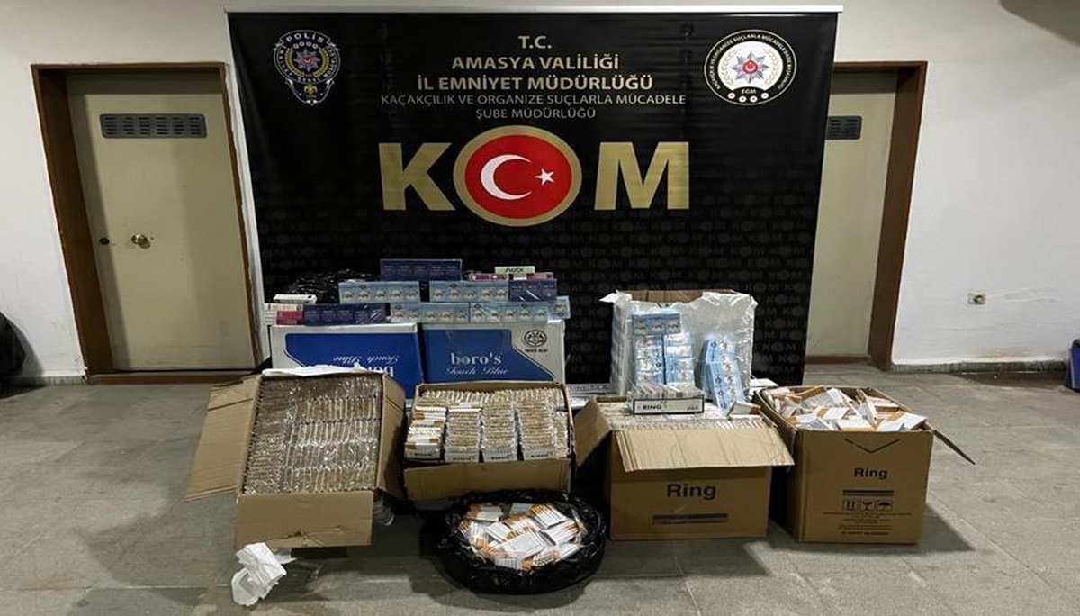 Amasya\'da Kaçak Sigara Operasyonu: 56 Bin Dolu Makaron ve 65 Kilo Bandrolsüz Tütün Ele Geçirildi