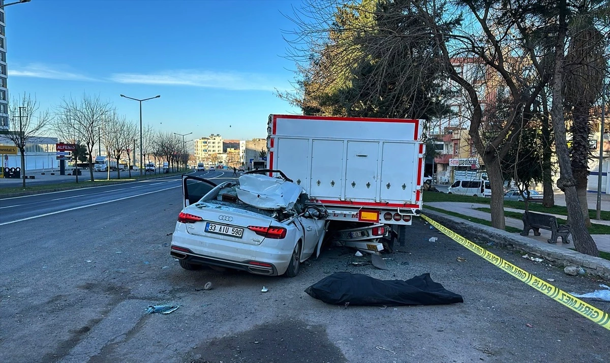 Siverek\'te park halindeki tıra çarpan otomobilin sürücüsü hayatını kaybetti