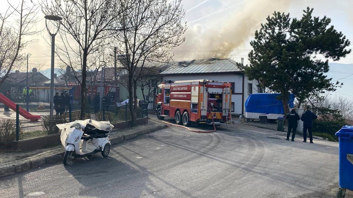 Bolu\'da engelli yaşlı çiftin kömür kovası yangına sebep oldu