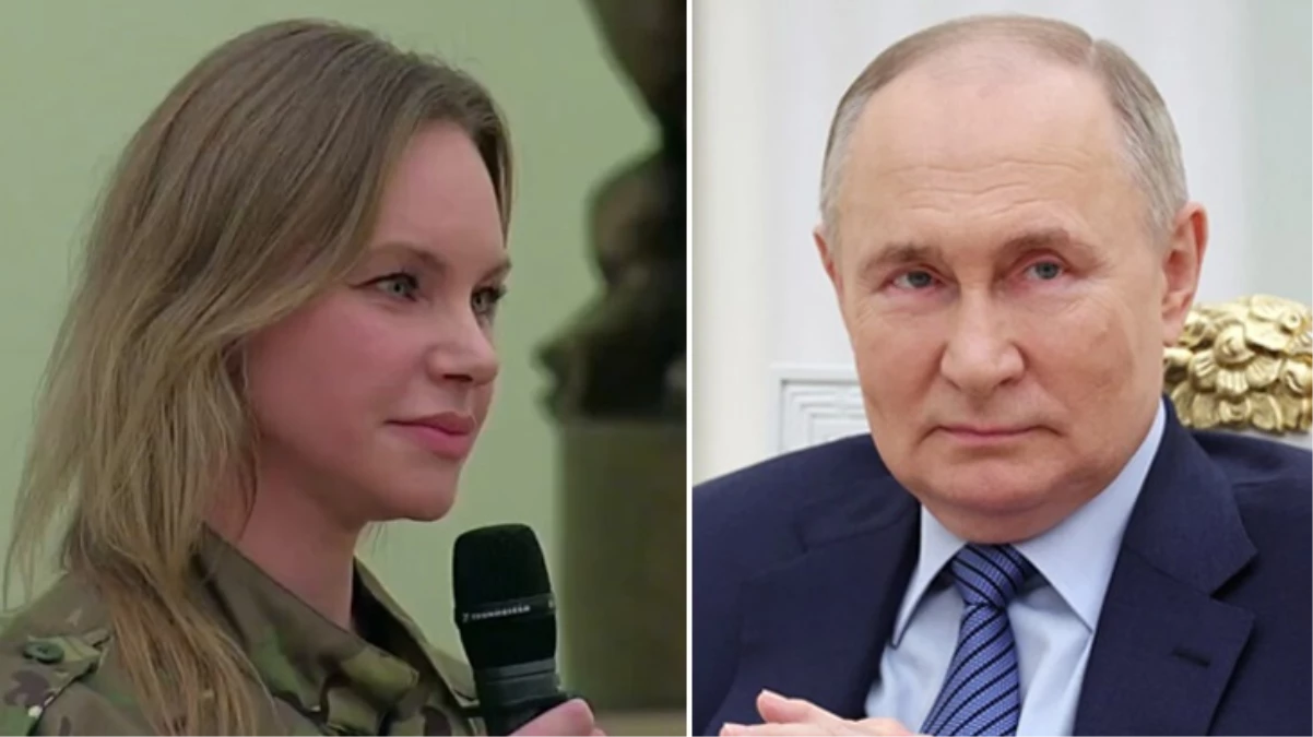 Putin, askeri niforma giyen kadna kameralar nnde iltifat etti
