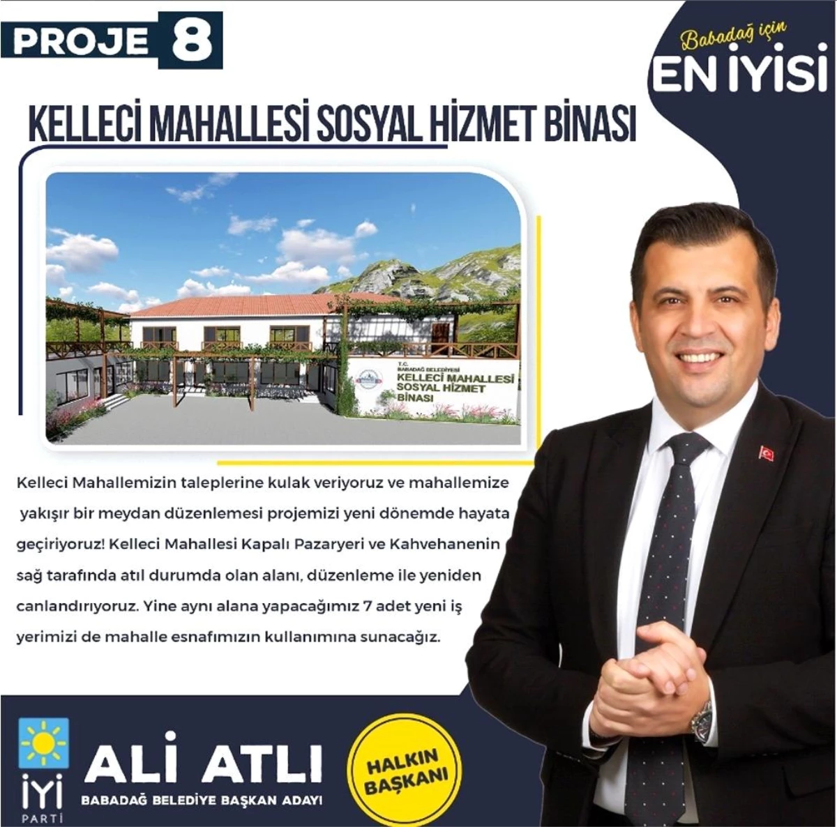 Babadağ Belediye Başkanı Ali Atlı, Kelleci Mahallesi için \'Sosyal Hizmet Binası\' projesini açıkladı