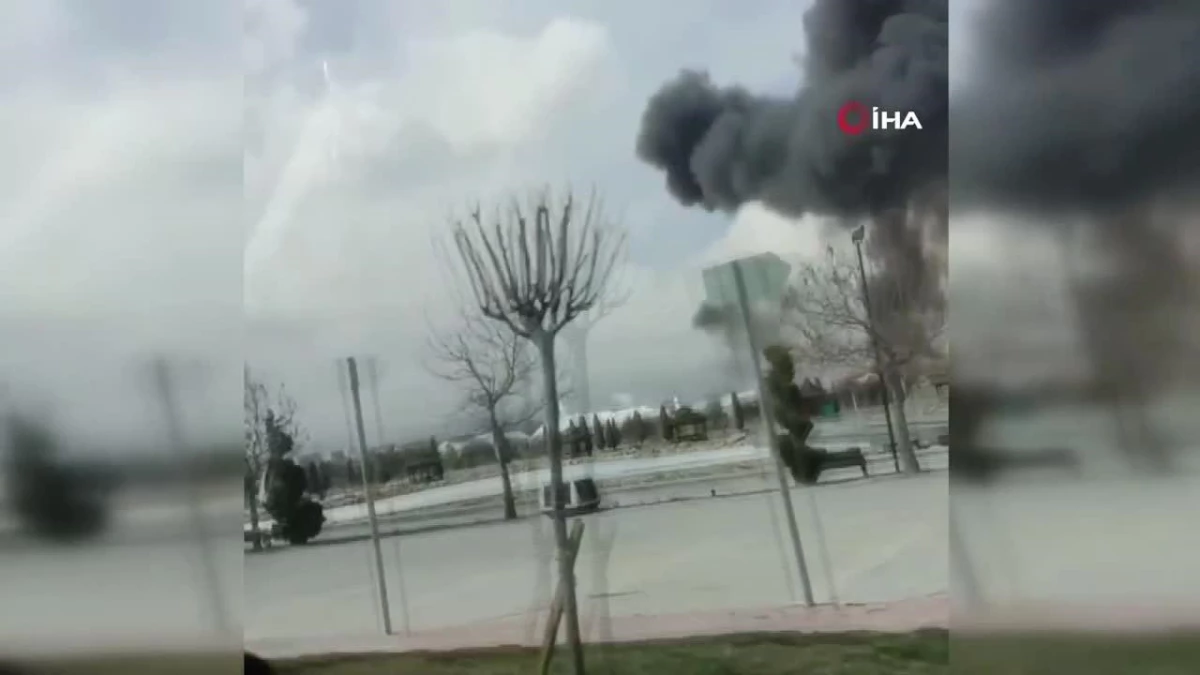 Konya\'da eğitim uçağı şantiye alanına düştü, iş makinesi operatörü askeri personel hayatını kaybetti