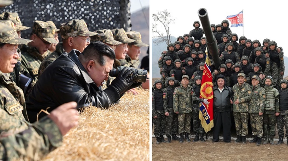 Kuzey Kore Lideri Kim Jong Un, tank kullandı, düşman mevzilerini izledi