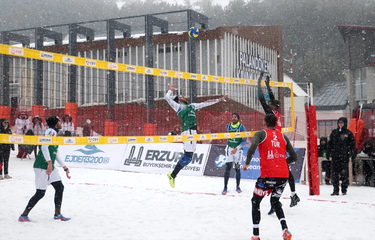 Erzurum\'da düzenlenen CEV Kar Voleybolu Avrupa Turu 2024\'ün ikinci etabı sona erdi