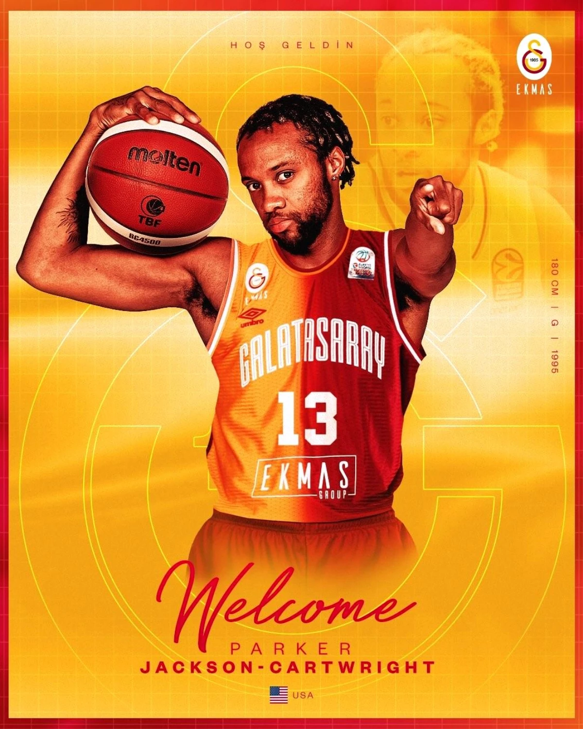 Galatasaray, Parker Jackson-Cartwright\'i kadrosuna kattı