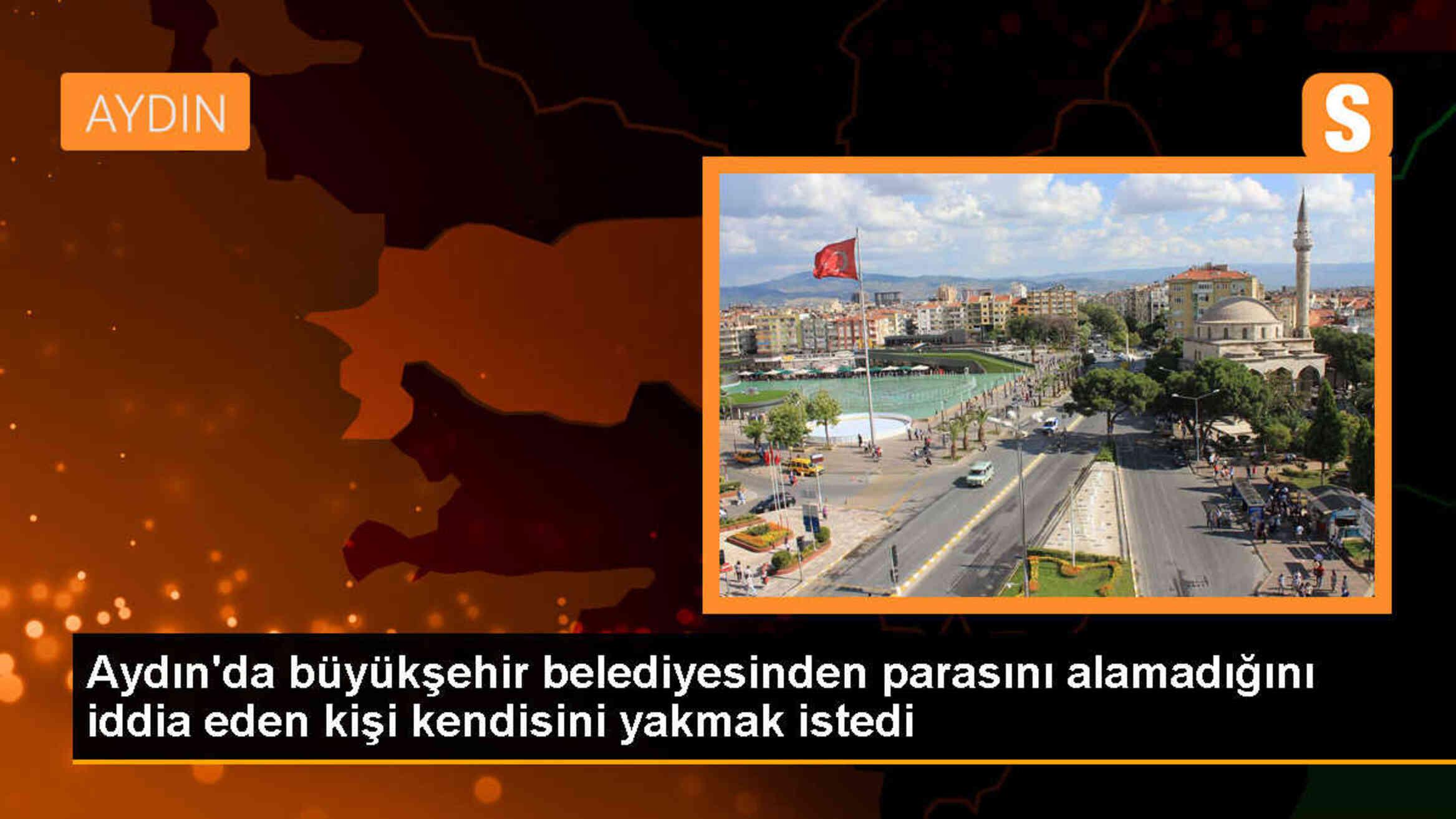 Aydın\'da Haklarını Alamayan Çalışanın Kendini Yakma Girişimi Polis Tarafından Önleniyor