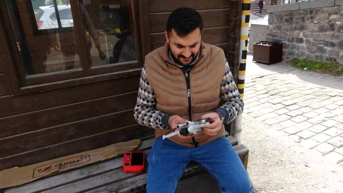 Tokat\'ta güvercinin İhlas Haber Ajansı\'nın dronuna çarpması