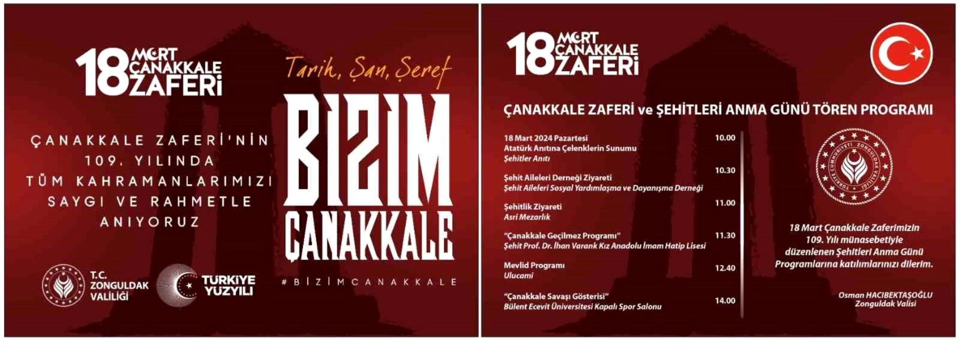 Zonguldak\'ta Çanakkale Zaferi\'nin 109. yıldönümü anma programı düzenlenecek