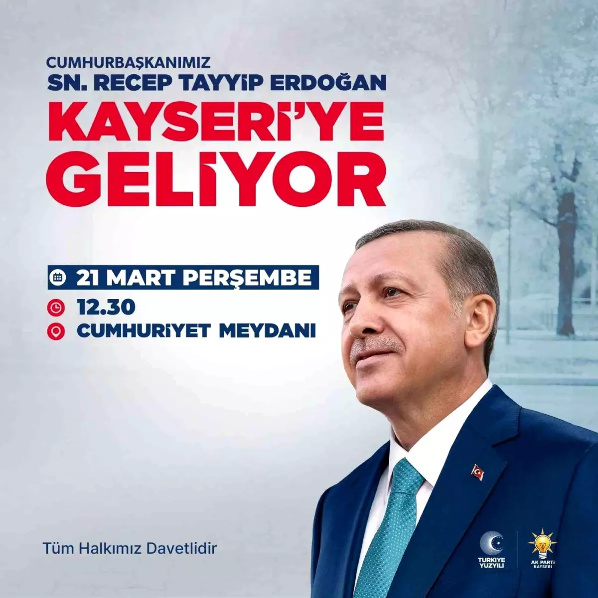 Cumhurbaşkanı Recep Tayyip Erdoğan, Perşembe günü Kayseri\'ye gelecek