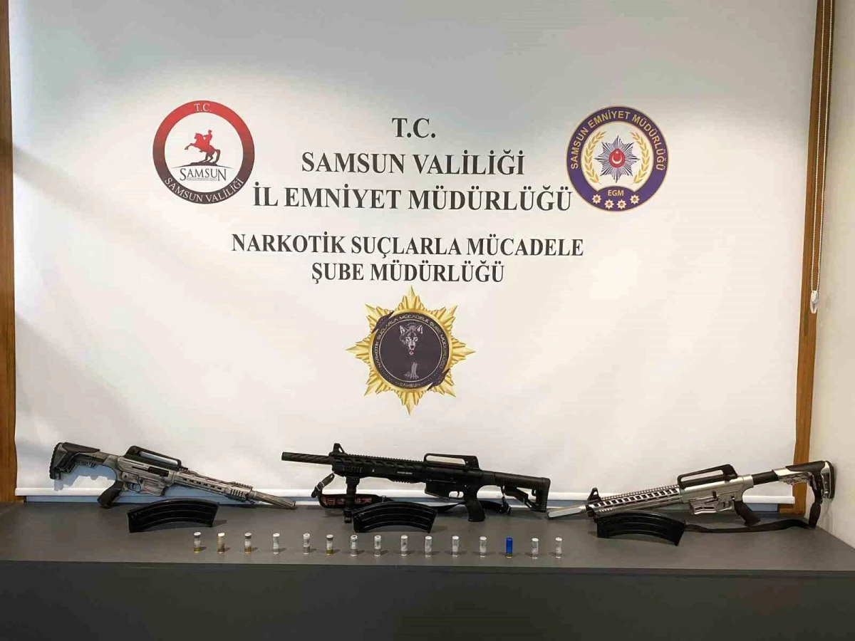 Samsun\'da narkotik polisi 3 kişiyi 3 adet ruhsatsız tüfekle yakaladı