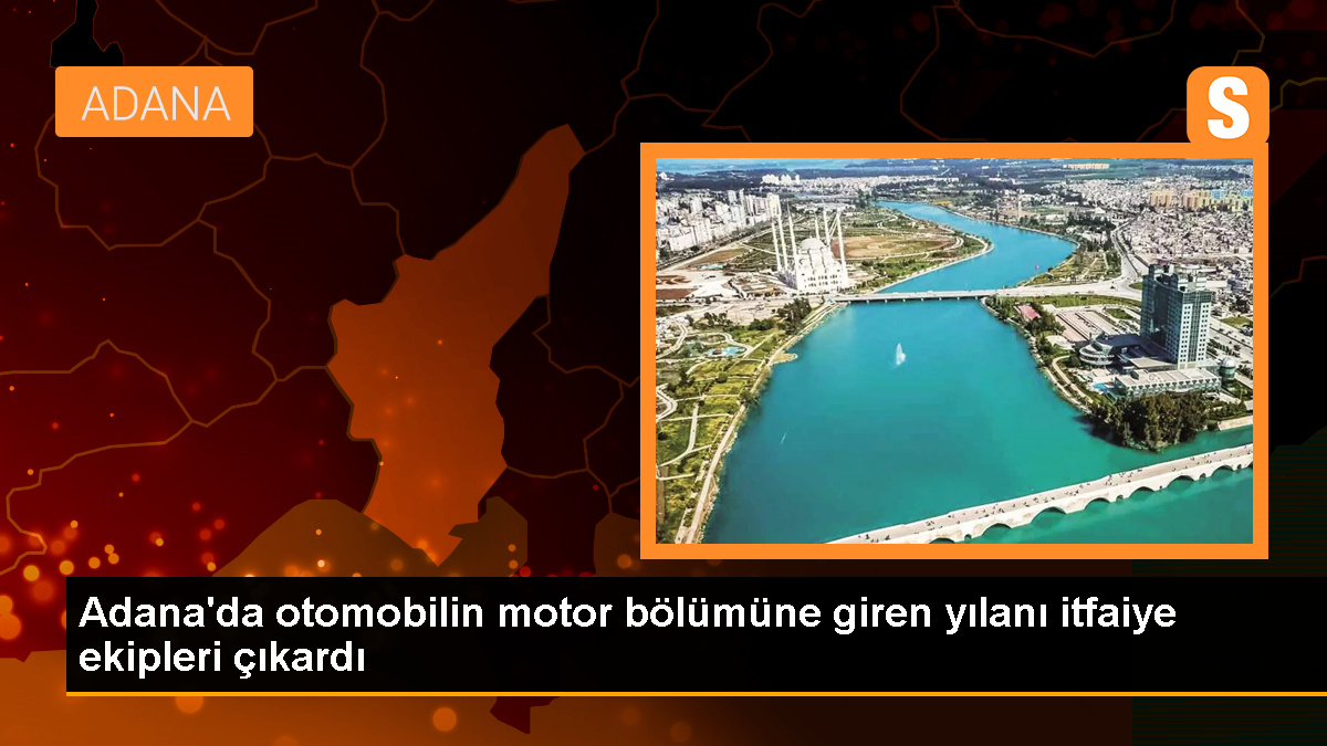 Adana\'da otomobilin motor bölümüne giren yılan itfaiye ekiplerince çıkarıldı