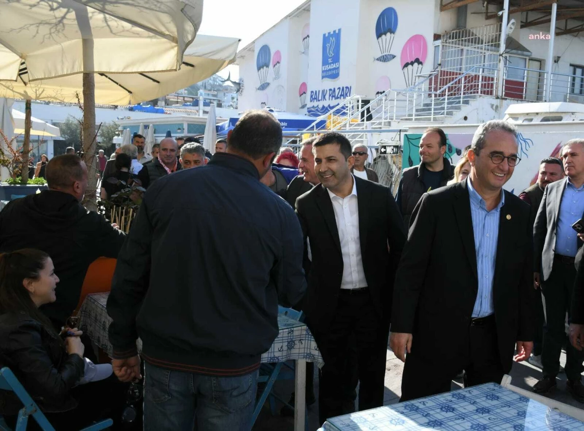 Kuşadası Belediye Başkanı Ömer Günel, turistik çarşılar ve Balık Hali esnafını ziyaret etti