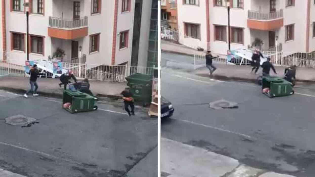 Rize'de husumetli iki grup, cadde ortasında çatıştı