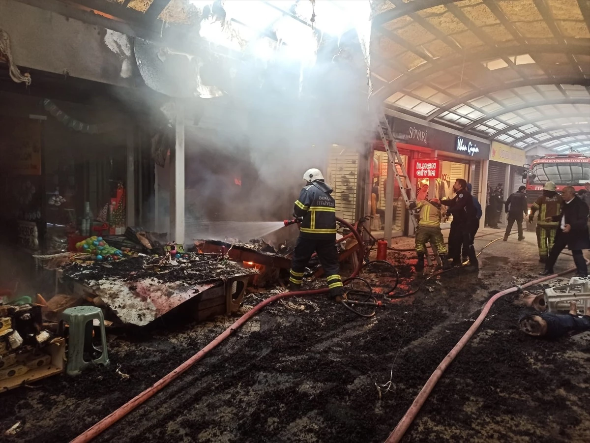 Bursa\'nın Yenişehir ilçesinde çıkan yangında iki iş yeri kullanılamaz hale geldi