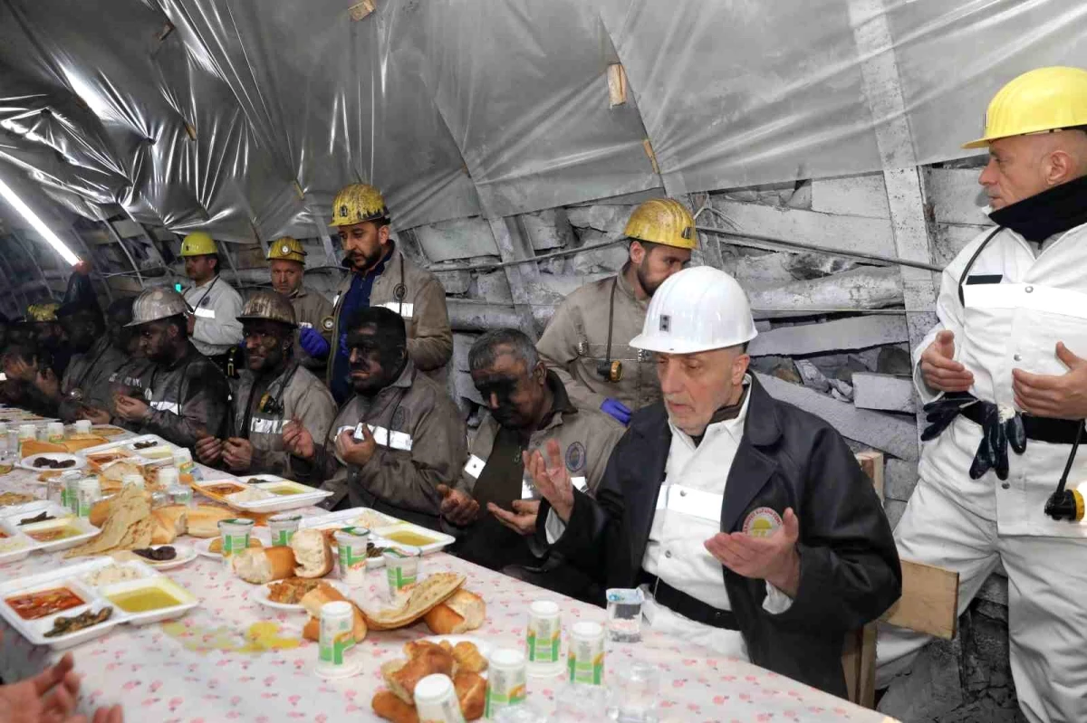 Türk-İş Başkanı Ergün Atalay, Zonguldak\'ta maden işçileriyle iftar yaptı